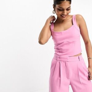 Abercrombie & Fitch High Waist Pink Top & Shorts Set